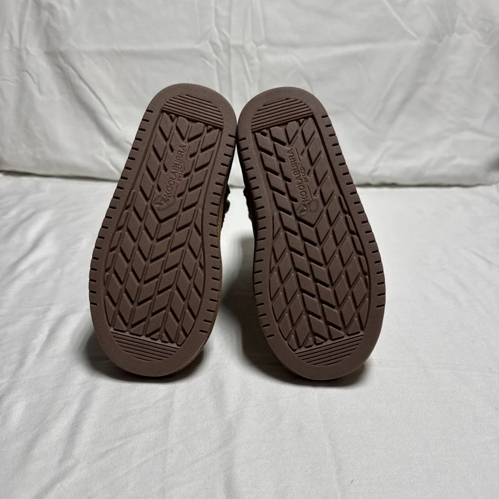 Koolaburra By Uggs Brown Suede Boots Girl Size 12 Chestnut Fur Bow Victoria
